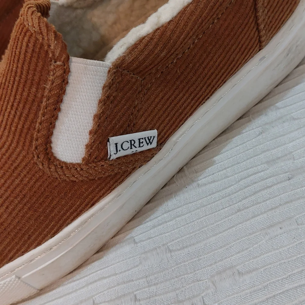 J. Crew Tan Corduroy Slip-On Sneakers Size 8